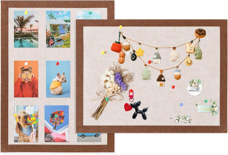 Arlasuo Felt Bulletin Board, 15.7''X 11.8'' corkboard Pin Board for Bedrooms Offices Home Wall Decoration, Self Adhesive Cork Board with 35 Push Pins for Paste Notes, Photos, Schedules (2 Pack) - Image 1